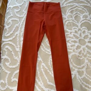Lululemon Wunder Train High-Rise Tights 25" Inseam in Burnt Orange Size 8